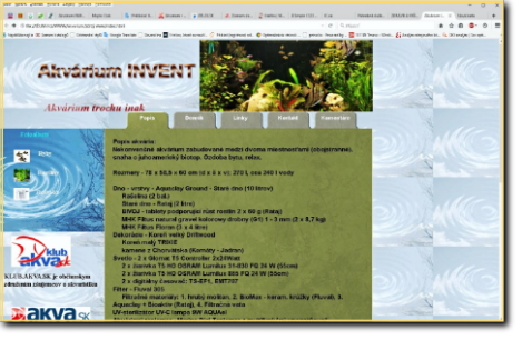 web Akvárium INVENT 